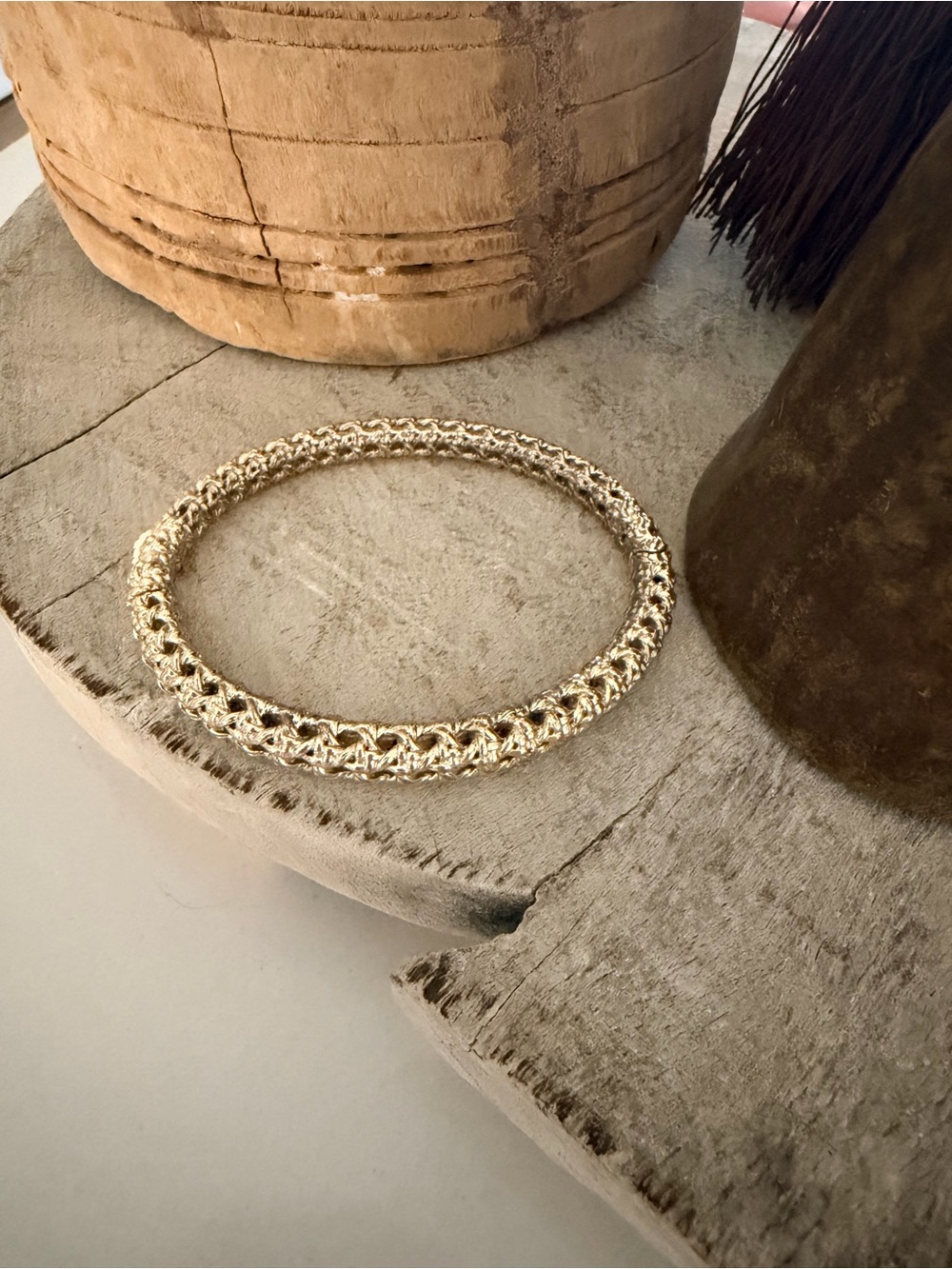 J. Crew Braided Gold Hoop Bangle Bracelet